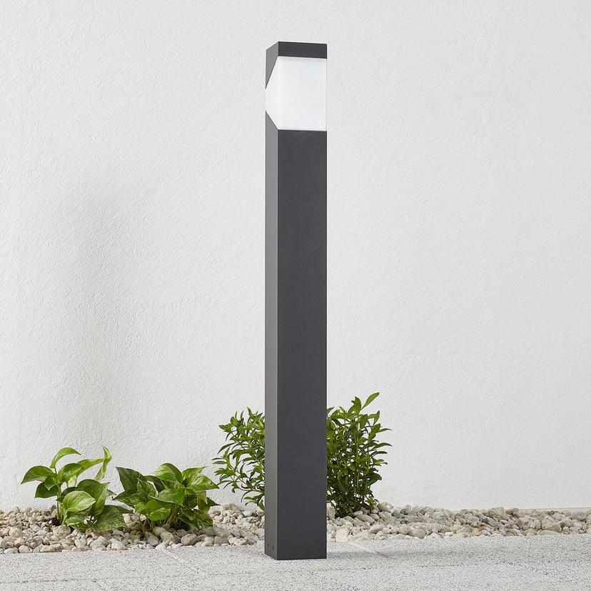 lampenwelt Lucande Wegeleuchte Kiran 100 cm grau Metall IP44 E27 Online