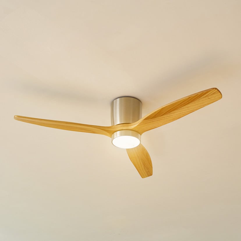 lampenwelt Lucande LED-Deckenventilator Faipari nickel DC leise 132cm Schlussverkauf