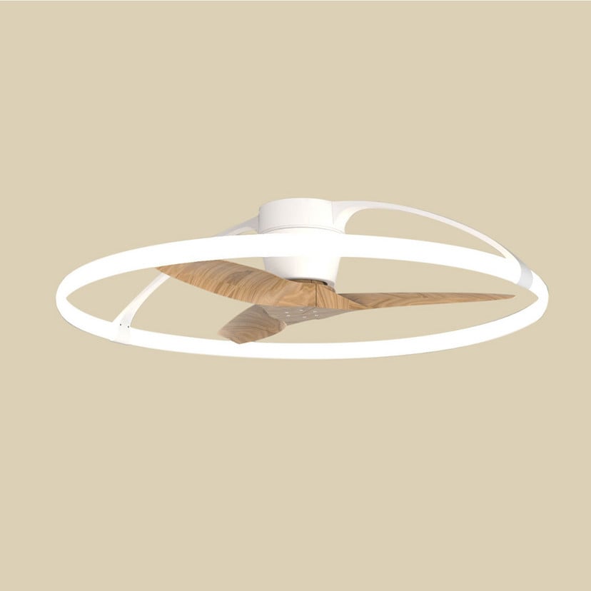 lampenwelt Smart LED-Deckenventilator Nepal weiß/buche DC leise Kostenloser Versand