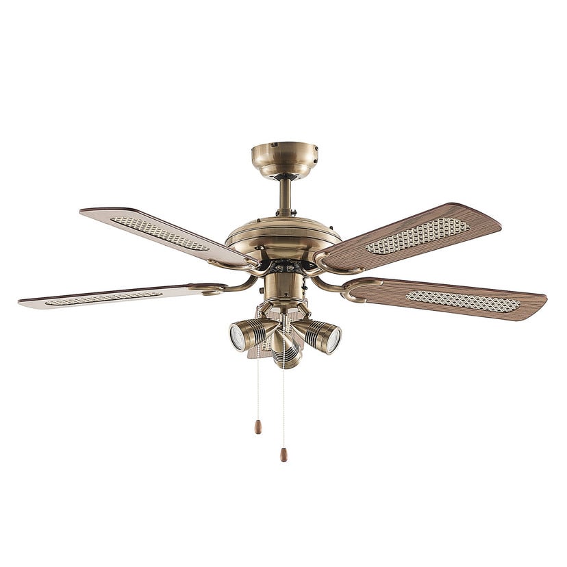 lampenwelt Lucande Deckenventilator mit Licht Anariki leise messing Versandkostenfrei