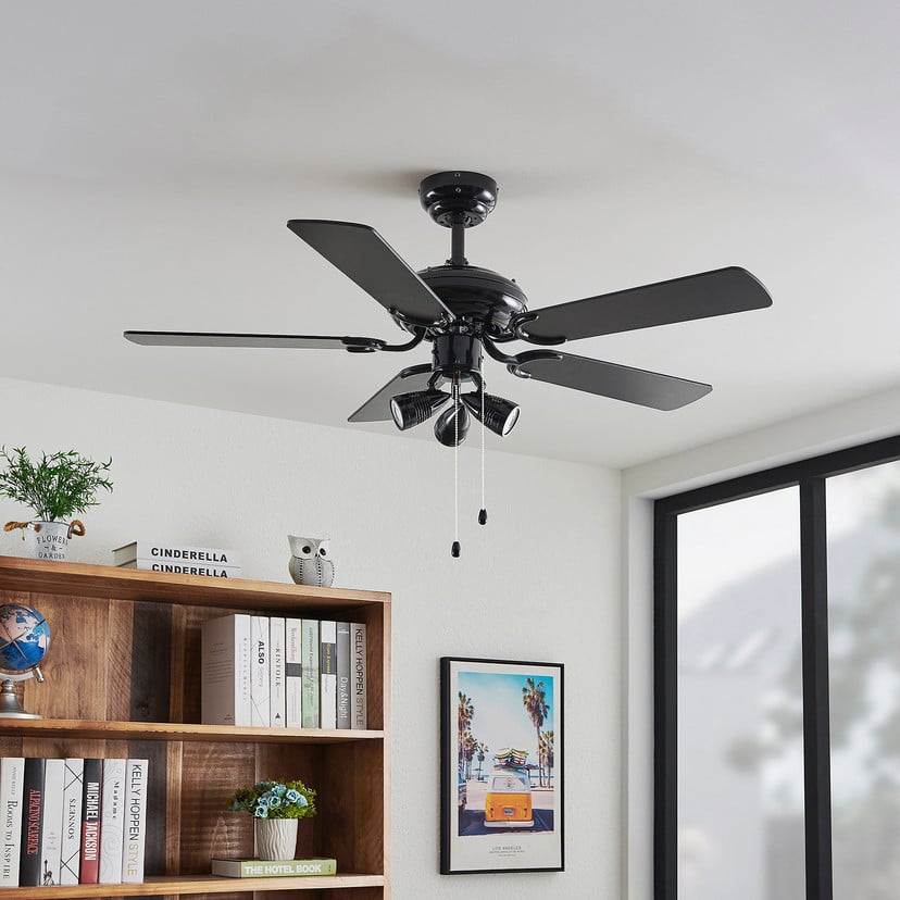 lampenwelt Lucande Deckenventilator mit Licht Anariki leise schwarz Valentinstagsangebot