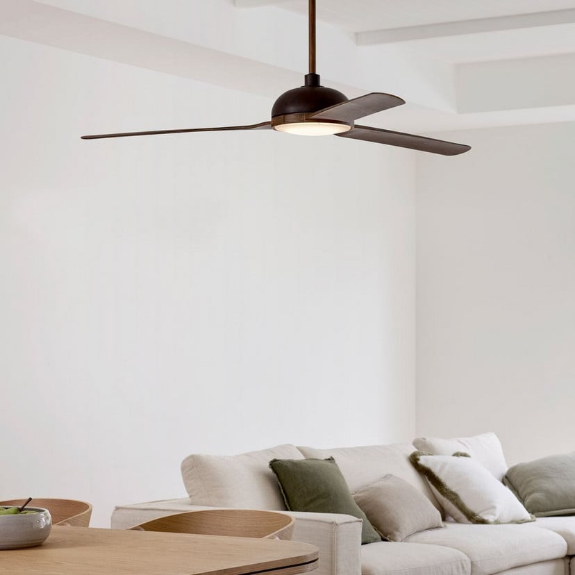 lampenwelt Beacon Deckenventilator mit Licht Unione bronze/koa leise Jubiläumsangebot