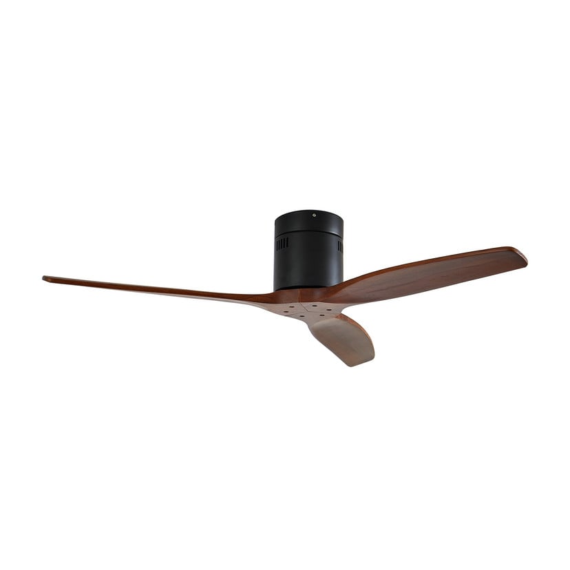 lampenwelt Lucande Deckenventilator Vindur schwarz Holz DC leise Lagerräumung