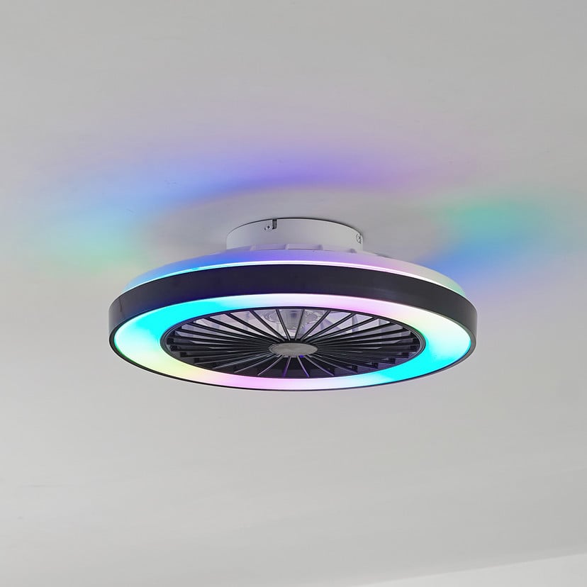 lampenwelt Lindby LED-Deckenventilator Teleo Ø48 cm schwarz DC Tuya Blitzangebot