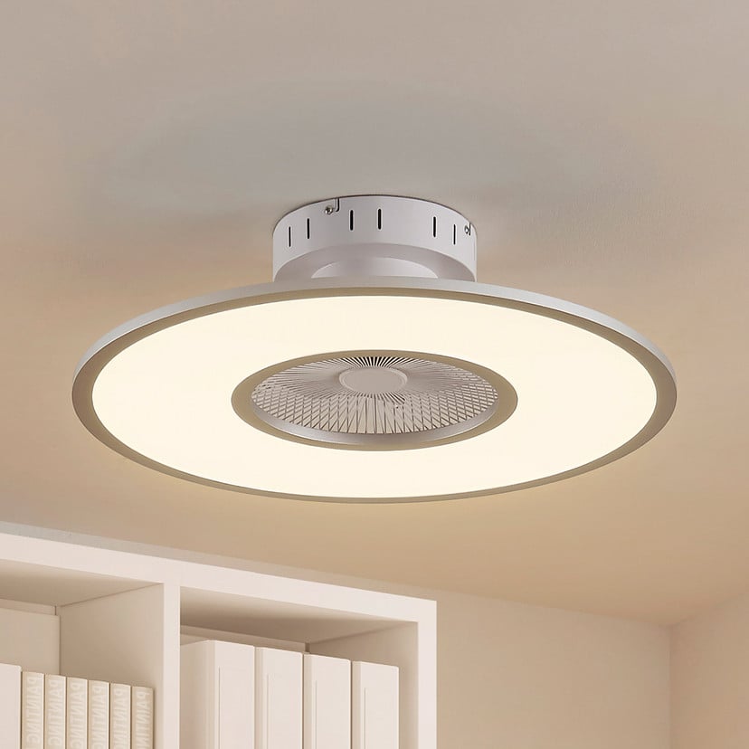 lampenwelt Lindby LED-Deckenventilator Romea rund DC leise 60 cm Große Rabatte