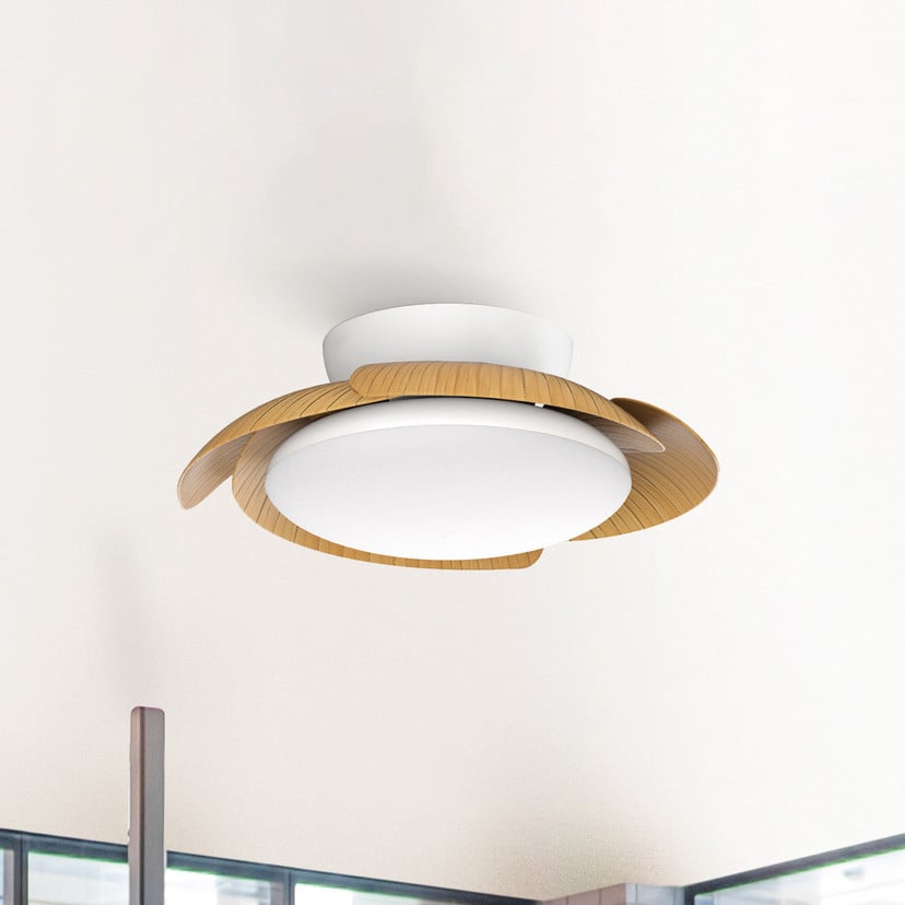 lampenwelt LED-Deckenventilator Aloha holz DC-Motor leise Ø 90 cm CCT Neuheiten