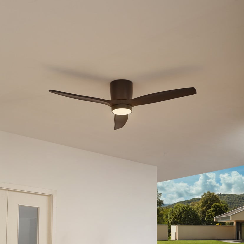 lampenwelt Lucande LED-Außen-Deckenventilator Sorin schwarz DC leise Wochenangebot