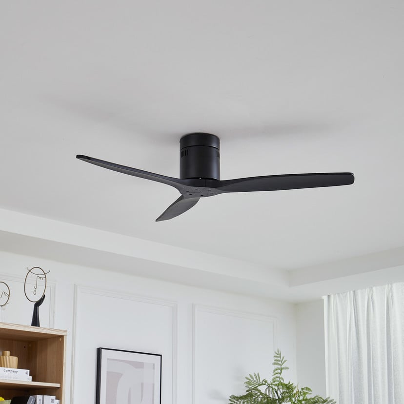 lampenwelt Lucande Deckenventilator Vindur schwarz DC leise 132 cm Kostenlose Rückgabe
