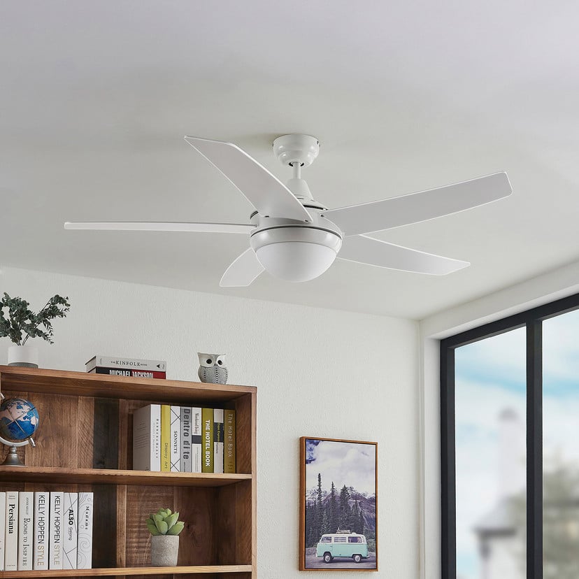 lampenwelt Lindby Deckenventilator mit Licht Auraya leise weiß 130cm Letzte 3 Tage
