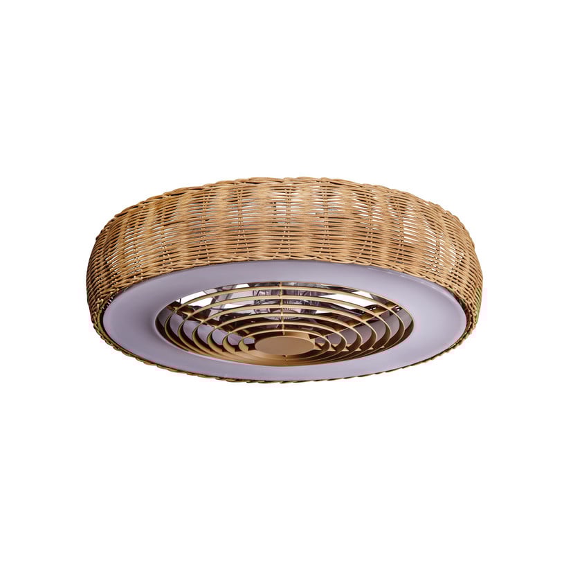 lampenwelt LED-Deckenventilator Kilimanjaro CCT Rattan Letzter Tag
