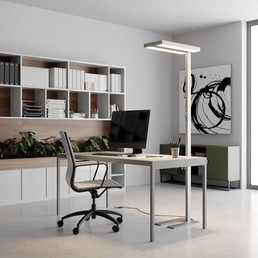 lampenwelt Arcchio LED-Stehlampe Logan Basic silber 6.000 lm dimmbar Sonderangebot der Fabrik