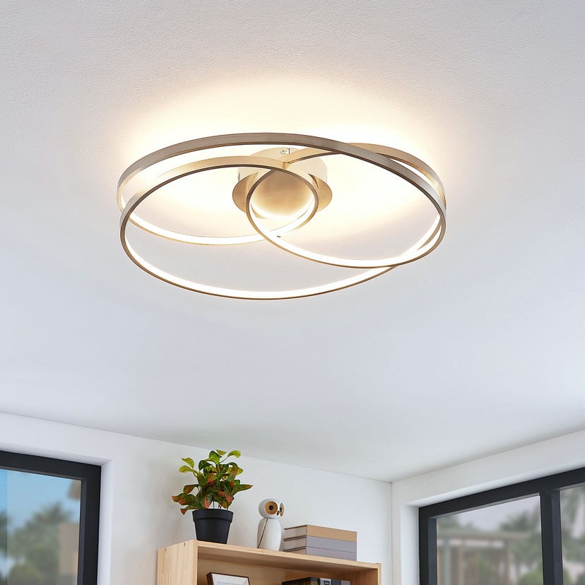 lampenwelt Lindby LED-Deckenlampe Joline Ø 60 cm nickelfarben Metall Discount Store für neue Produkte