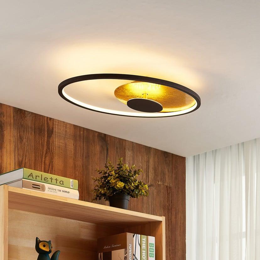 lampenwelt Lindby LED-Deckenleuchte Feival 61 cm rost/gold dimmbar 2025