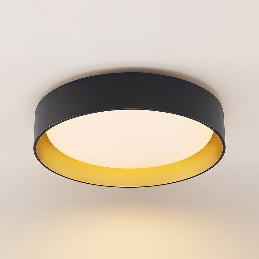 lampenwelt Lindby LED-Deckenlampe Gracjan schwarz Metall CCT Ø45cm Online