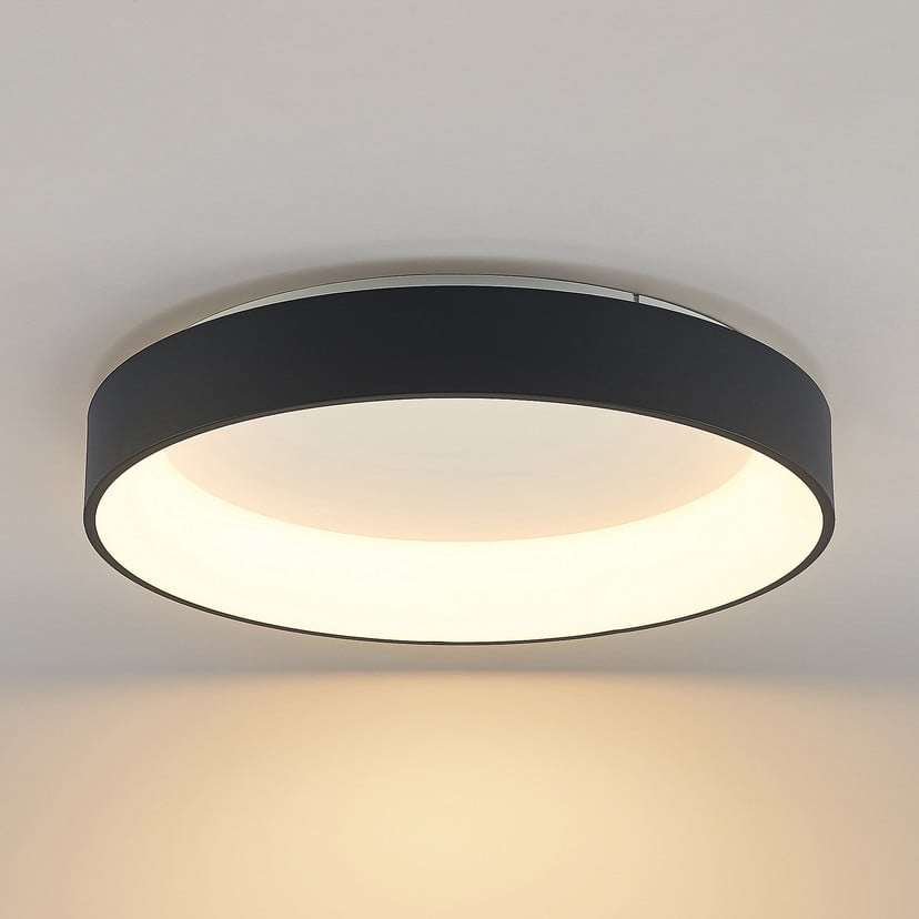 lampenwelt Arcchio LED-Deckenlampe Aleksi Ø 60cm schwarz Metall CCT Fabrikverkauf