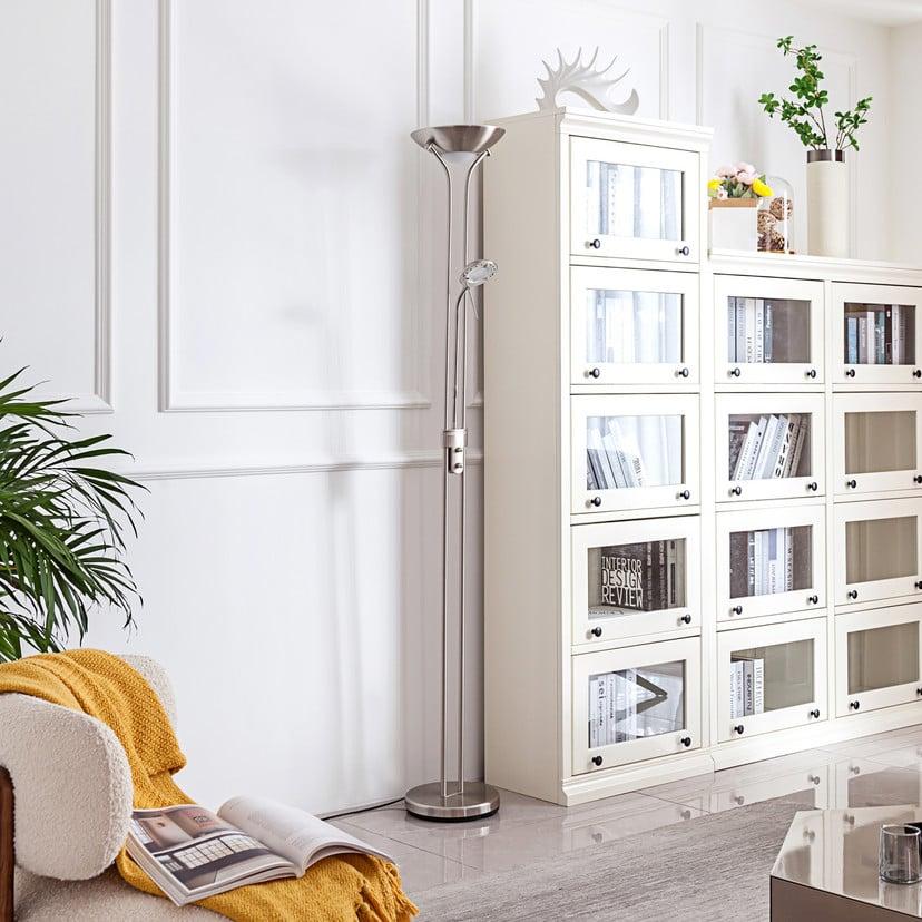 lampenwelt Lindby LED-Standleuchte Josefin nickel Leselicht dimmbar Meist gekauft