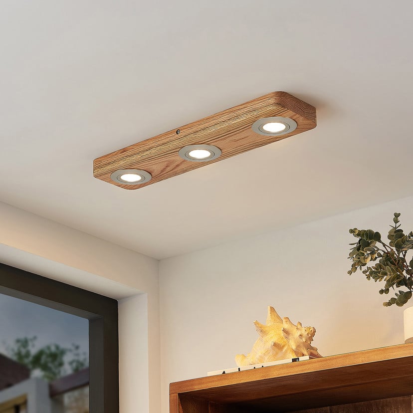 lampenwelt Lindby LED-Deckenleuchte Mikari 48 cm Holz schwenkbar Blitzverkäufe