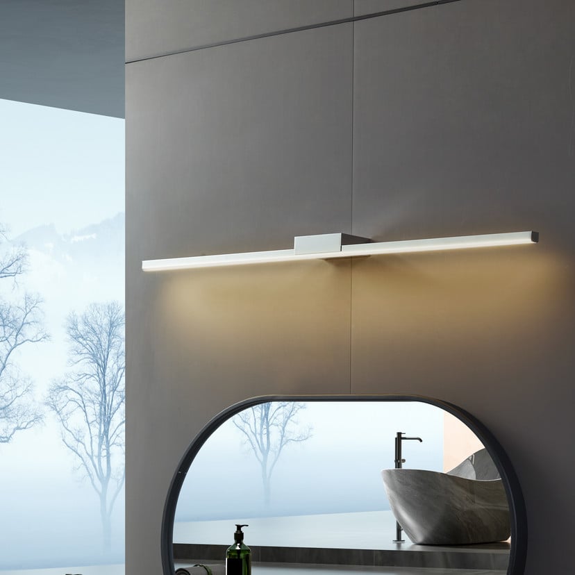 lampenwelt Lucande LED-Spiegellampe Kivana chrom Metall 90 cm IP44 Fabrik Onlineshop