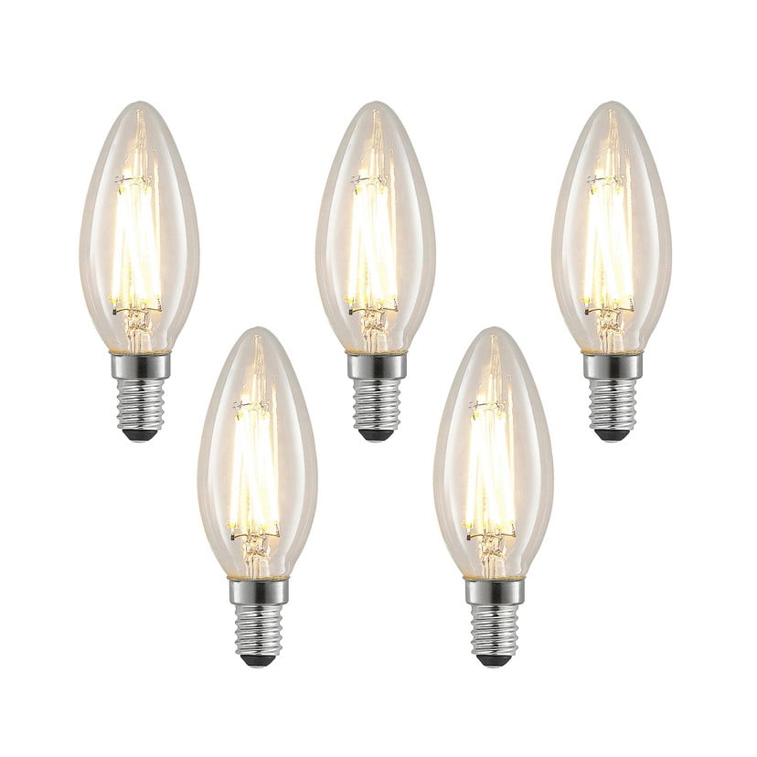 lampenwelt LED-Filamentlampe E14 4W 827 Kerze dimmbar 5er-Set Zeitbegrenzte Promotion