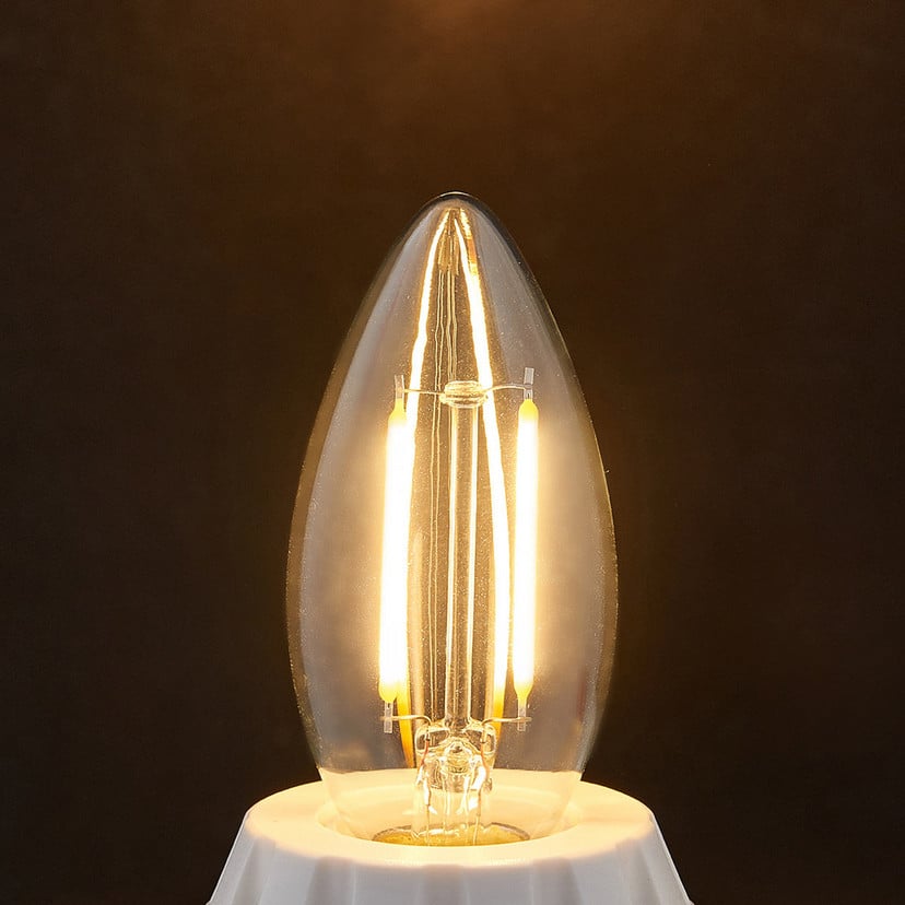 lampenwelt E14 LED-Kerzenlampe Filament 2W klar 2.700 K Vierteljährliche Förderung