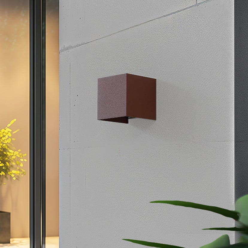 lampenwelt Lindby Smart LED-Außenwandlampe Dara rost eckig CCT RGB Tuya Speichern exportieren
