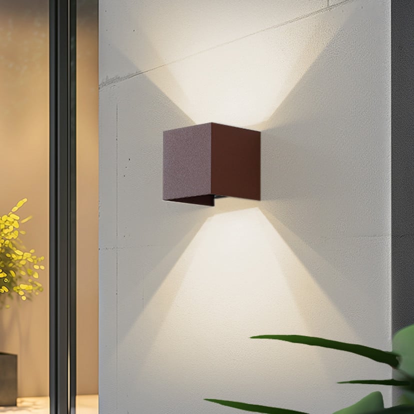 lampenwelt Lindby Smart LED-Außenwandlampe Dara rost eckig CCT RGB Tuya Speichern exportieren