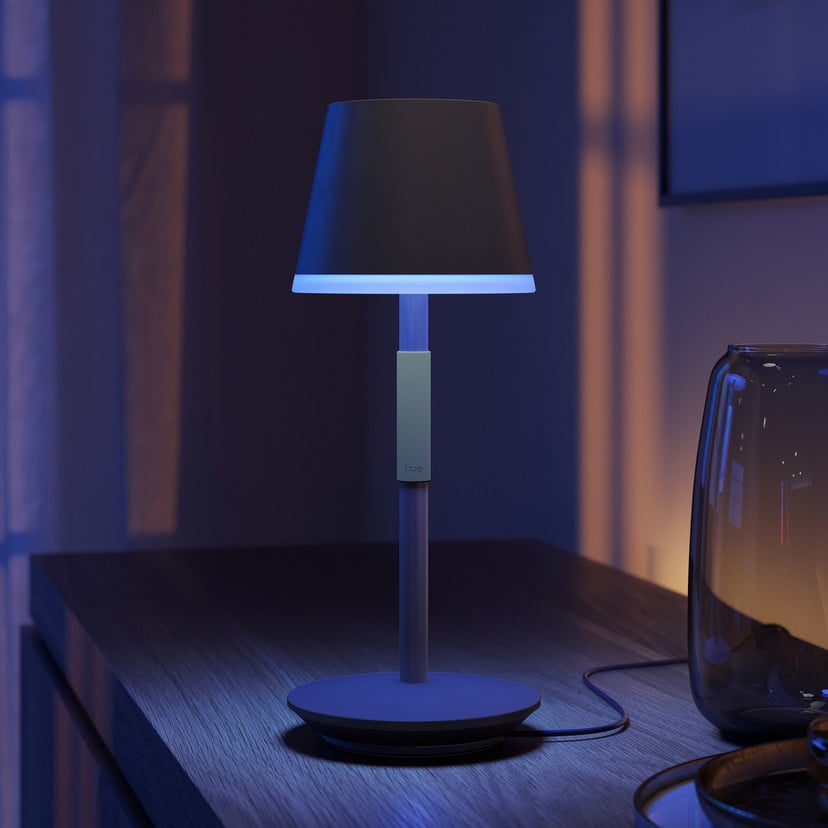 lampenwelt Philips Hue Go LED-Tischleuchte mit Schirm schwarz Schlussverkauf