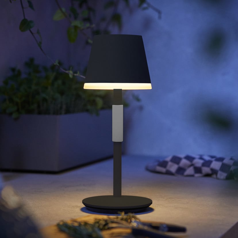 lampenwelt Philips Hue Go LED-Tischleuchte mit Schirm schwarz Schlussverkauf