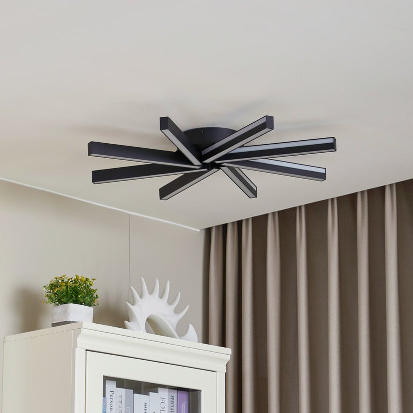 lampenwelt Lucande Smart LED-Deckenleuchte Tjado Ø70 cm schwarz RGBW Günstiger Verkauf