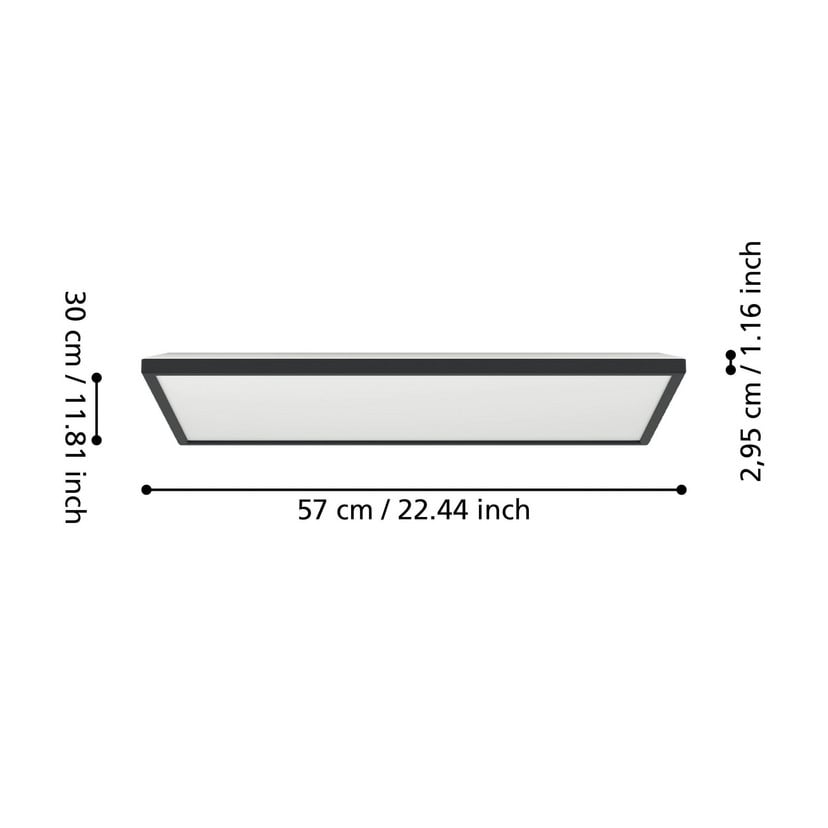 lampenwelt EGLO connect LED-Panel Rovito-Z schwarz 57 x 30 cm Rabatt