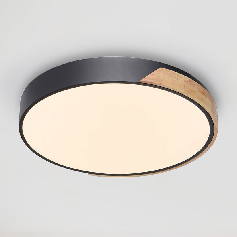 lampenwelt Paul Neuhaus Q-BILA LED-Deckenlampe schwarz/eiche Günstig kaufen