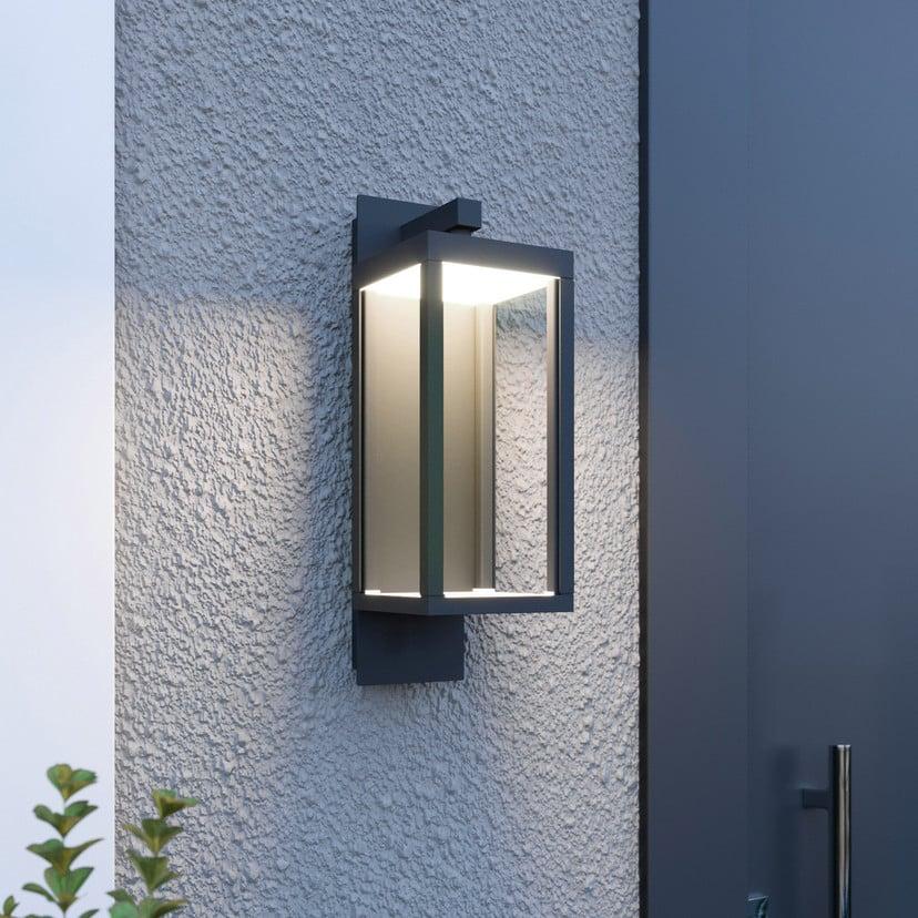 lampenwelt Lucande Smart LED-Außenwandleuchte Ferdinand grau Tuya Begrenztes Angebot