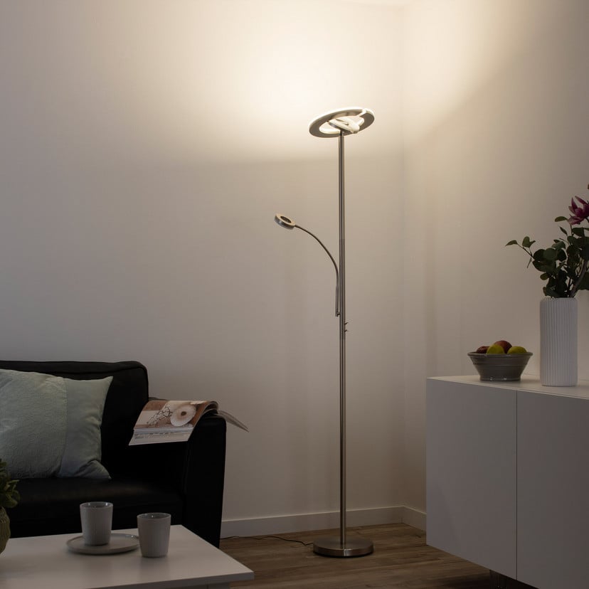 lampenwelt LED-Deckenfluter LOLAsmart Rocco mit Lesearm Vatertagsangebot
