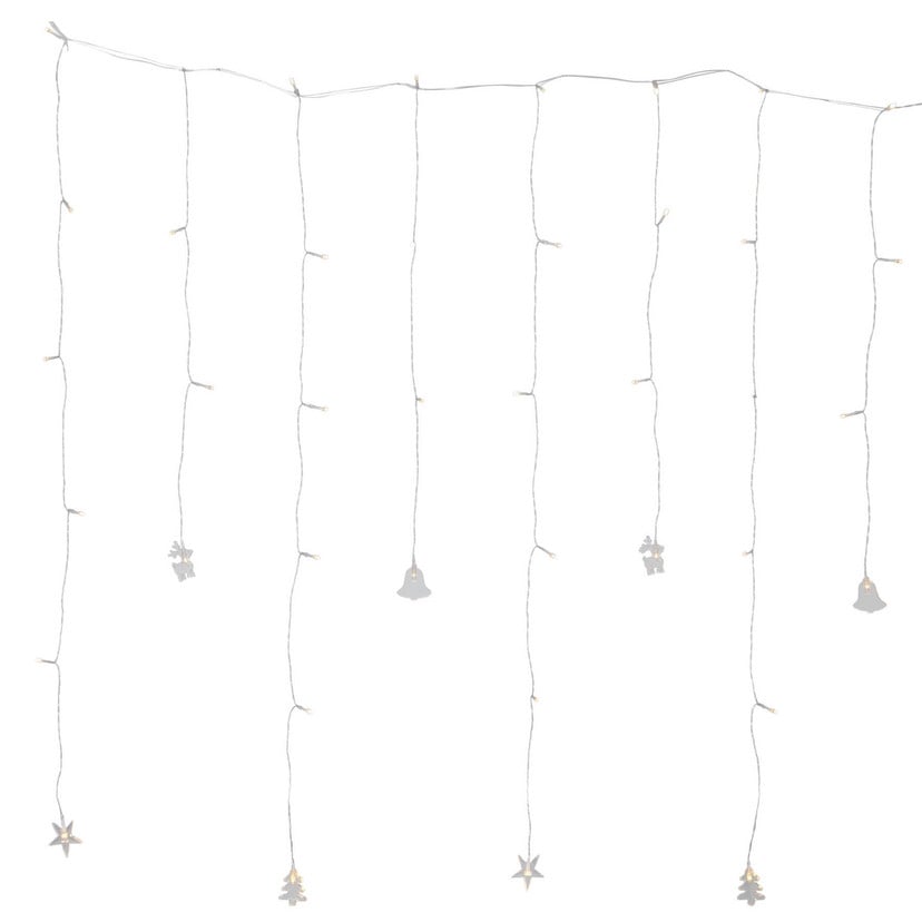 lampenwelt LED-Lichtervorhang Decy mit Weihnachtsmotiven Nur für heute