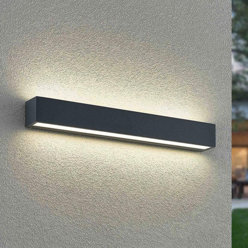 lampenwelt Lucande LED-Außenwandlampe Lengo 50cm grafit up/down CCT Flash Sale