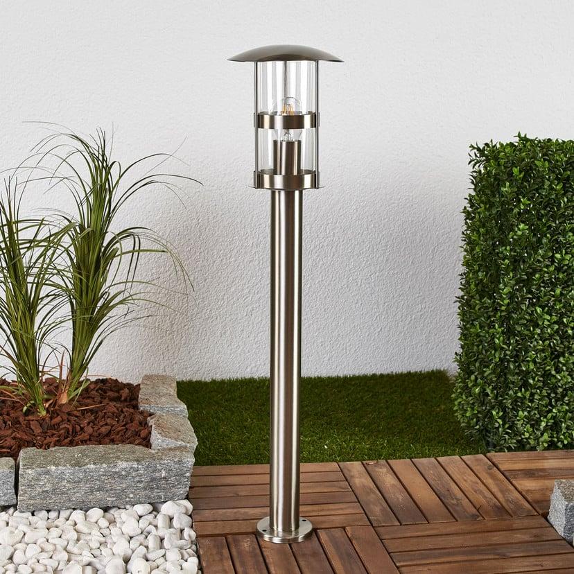 lampenwelt Lindby Wegelampe Noemi grau Edelstahl 80 cm IP44 Exklusivangebot