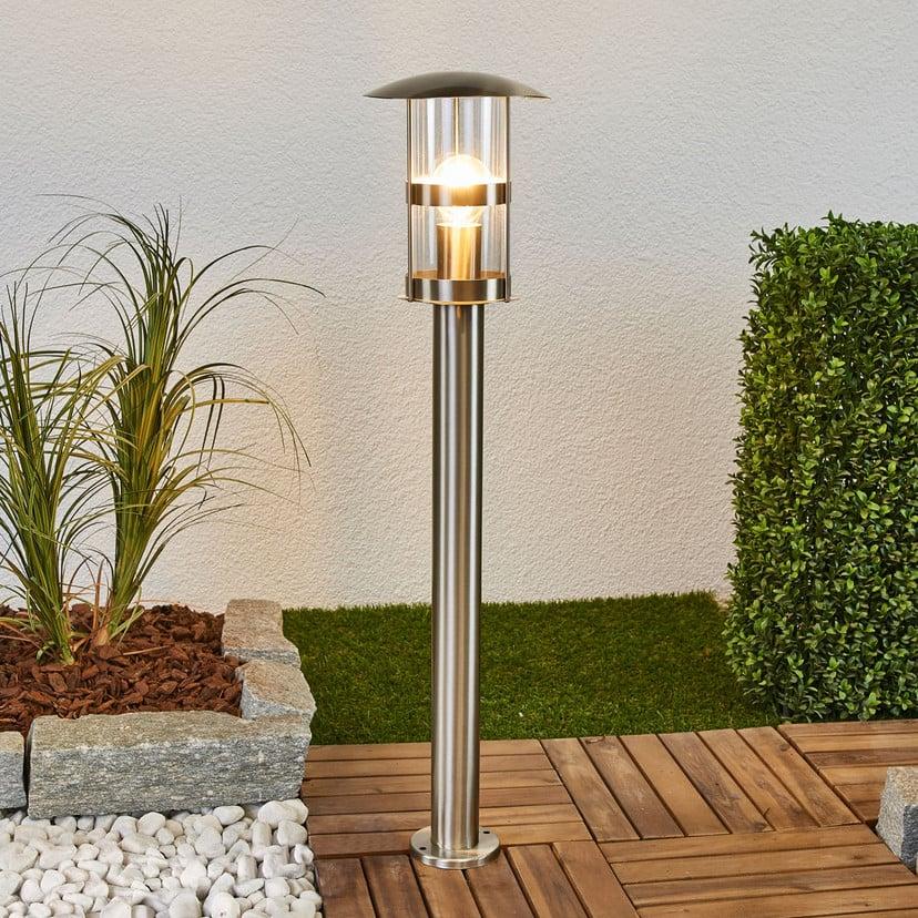 lampenwelt Lindby Wegelampe Noemi grau Edelstahl 80 cm IP44 Exklusivangebot