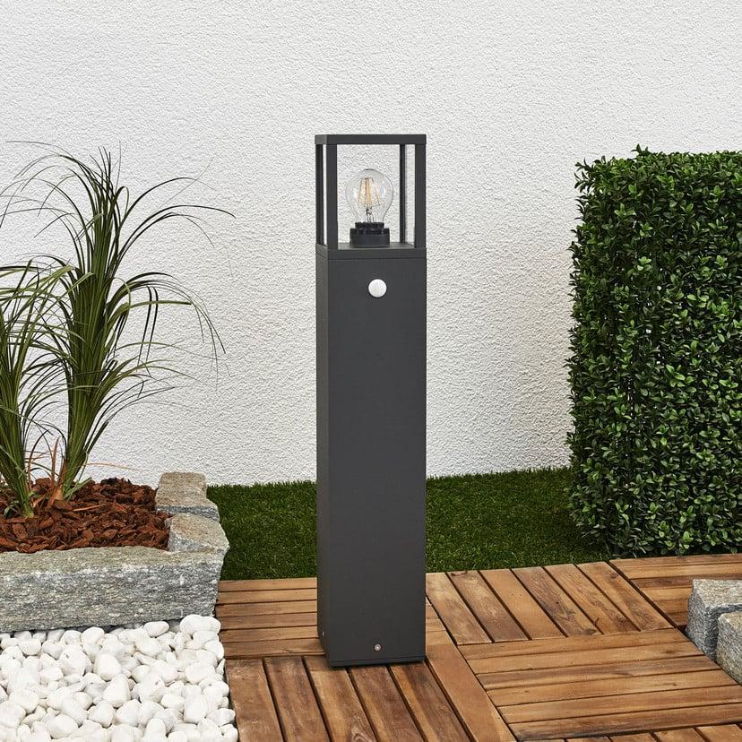 lampenwelt Lucande Wegeleuchte Klemens 65 cm Sensor grafitgrau E27 Osterangebot