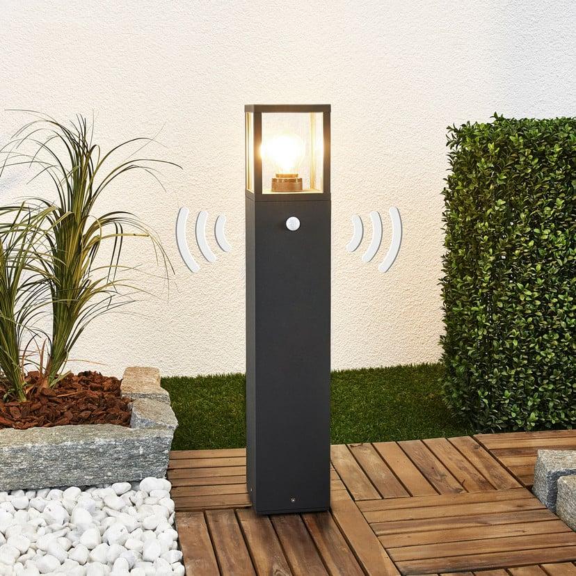 lampenwelt Lucande Wegeleuchte Klemens 65 cm Sensor grafitgrau E27 Osterangebot