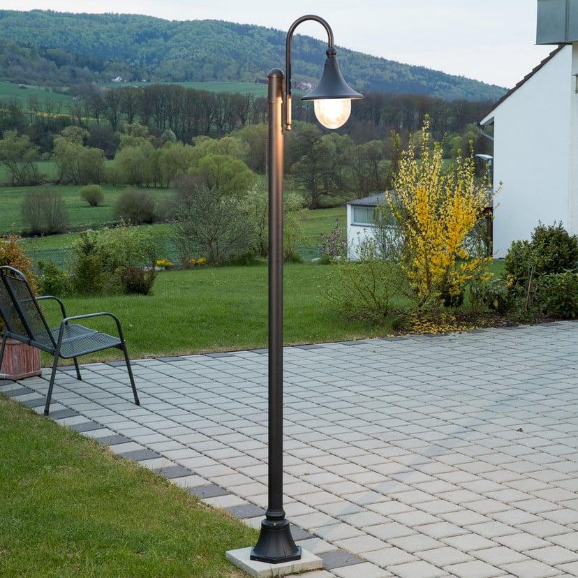 lampenwelt Lindby Außenleuchte Daphne 220 cm schwarz E27 IP44 Muttertagsangebot