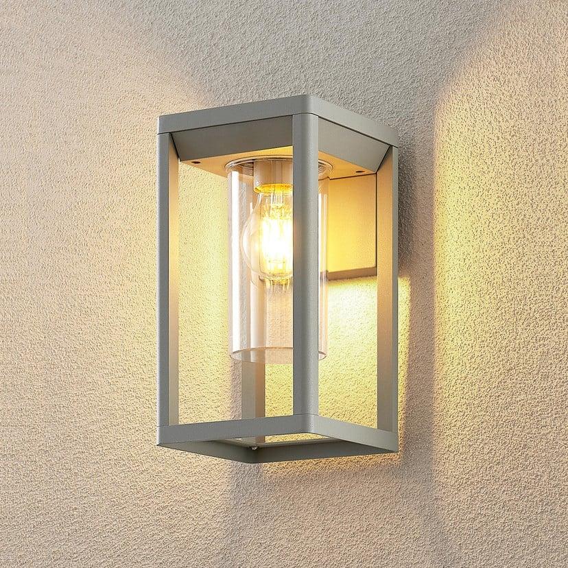 lampenwelt Lindby Außenwandleuchte Estami silber Metall 27cm Jubiläumsangebot