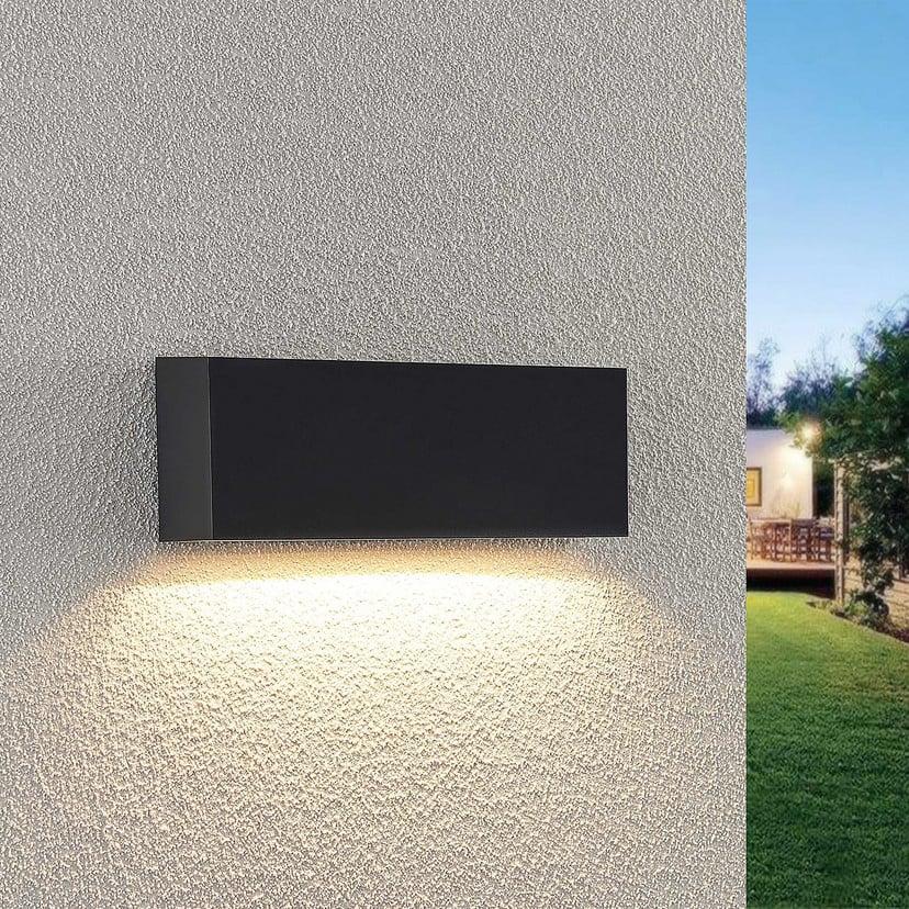 lampenwelt Lindby LED-Außenwandleuchte Jarte 24 cm down grau IP65 Lagerräumung