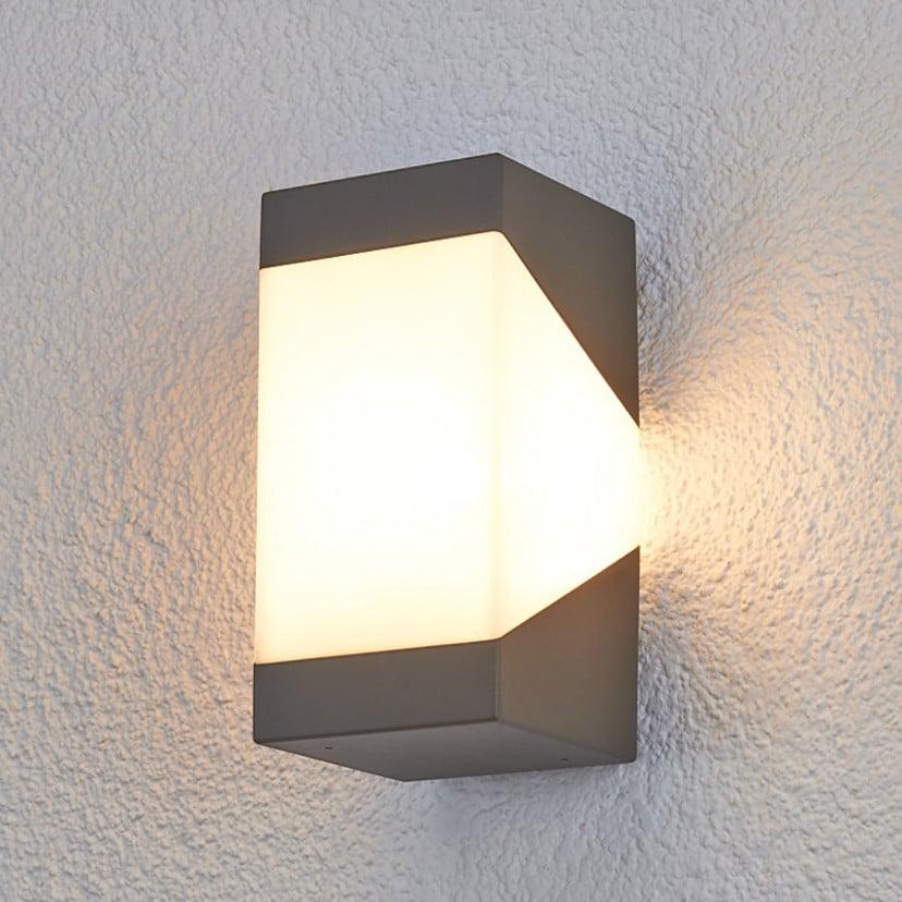 lampenwelt Lucande Außenwandleuchte Kiran grau Metall IP44 E27 Zeitlich begrenztes Angebot