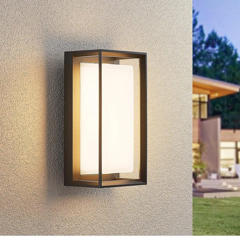 lampenwelt Arcchio LED-Wandleuchte Ismera anthrazit/opal IP65 Glas Tägliche Deals