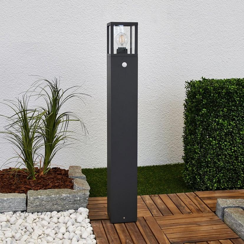 lampenwelt Lucande Wegeleuchte Klemens 90 cm Sensor grafitgrau E27 Sonderangebote