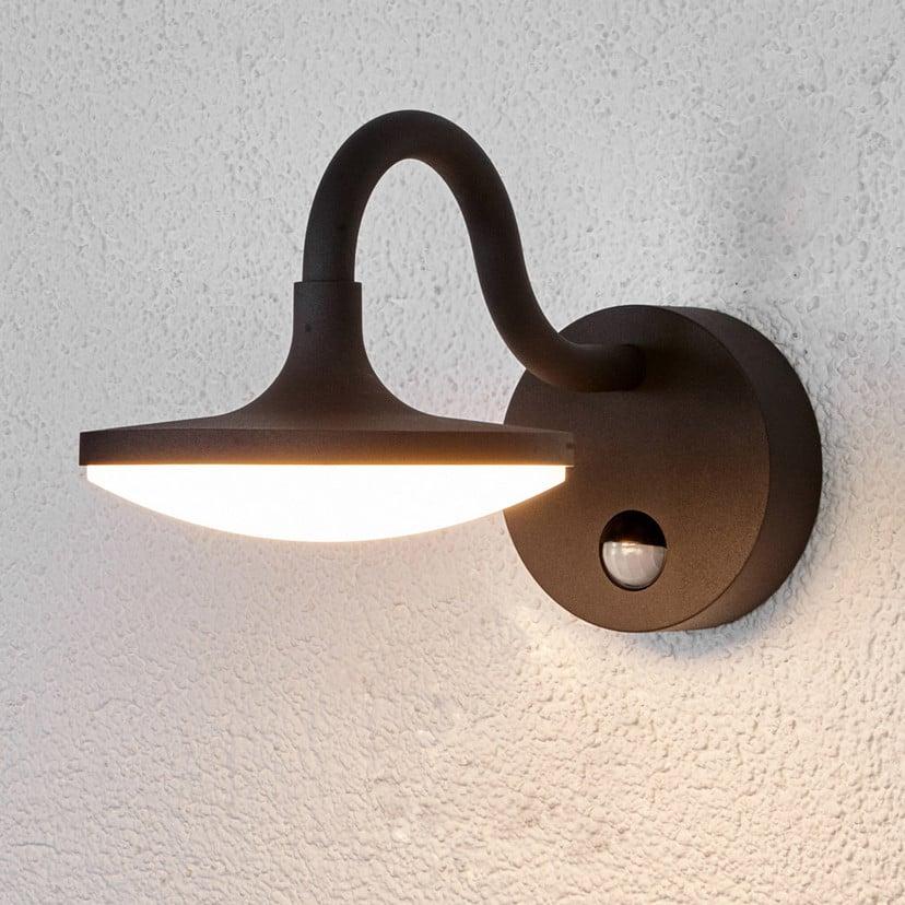 lampenwelt Lucande LED-Außenwandlampe Finny Bewegungsmelder IP54 Super Sparpreis