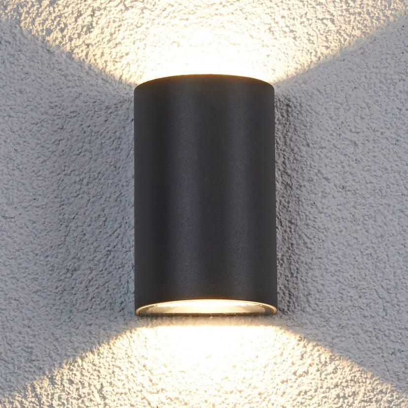 lampenwelt Lucande LED-Außenwandleuchte Jale 16 cm anthrazit Alu Wochenangebot