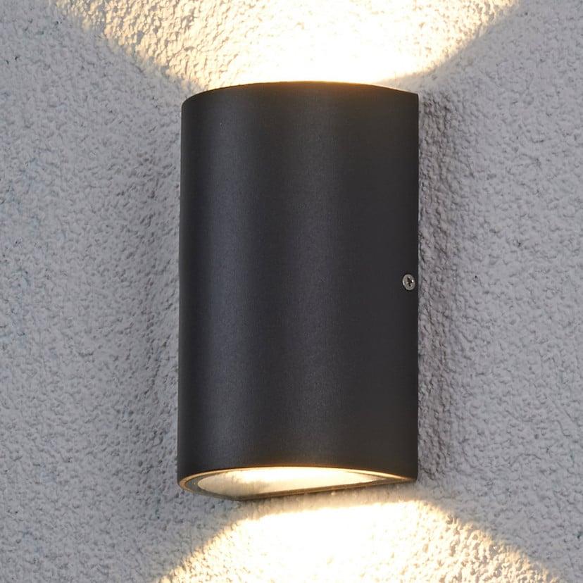 lampenwelt Lucande LED-Außenwandleuchte Jale 16 cm anthrazit Alu Wochenangebot