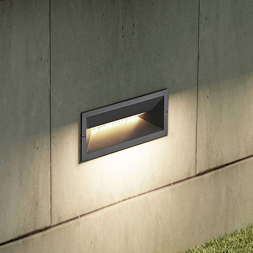lampenwelt Lucande LED-Wandeinbauleuchte Jaano anthrazit Alu IP65 Bis zu 50% Rabatt