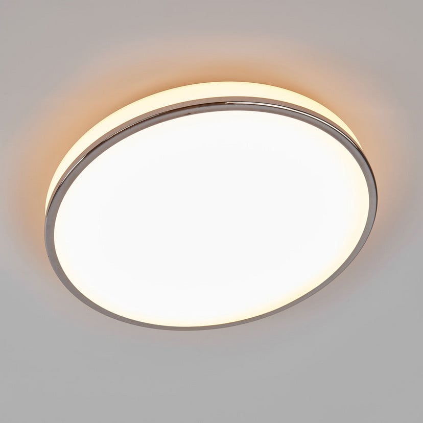 lampenwelt Lindby LED-Deckenleuchte Lyss Ø 40 cm chromfarben IP44 Begrenzt auf 3 Tage